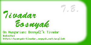 tivadar bosnyak business card